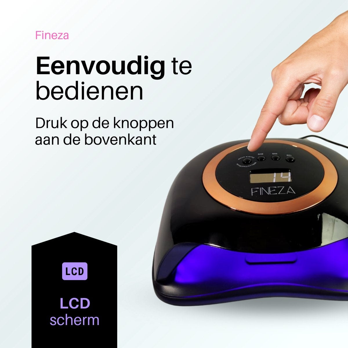 Fineza Lampe UV pour ongles en gel - Séchoir à ongles LED - Séchoir à ongles pour vernis en gel - Lampe à ongles - Noir