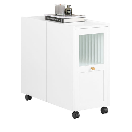 SoBuy FBT150-W Armoire à dossiers, chariot d'archivage, support d'imprimante et étagère de rangement pour le bureau - blanc, 31 x 60 x 70 cm