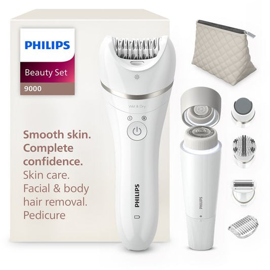 Philips Beautyset 9000 – Épilateur complet, épilateur pour le visage et appareil de pédicure pour une peau lisse - BRE770/92