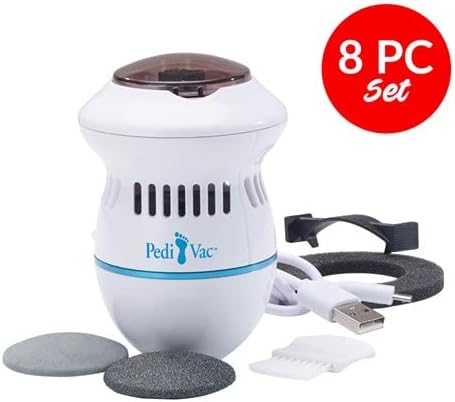 Appareil électrique Jml PediVac pour éliminer les callosités - Avec aspiration - Rechargeable par USB - Blanc