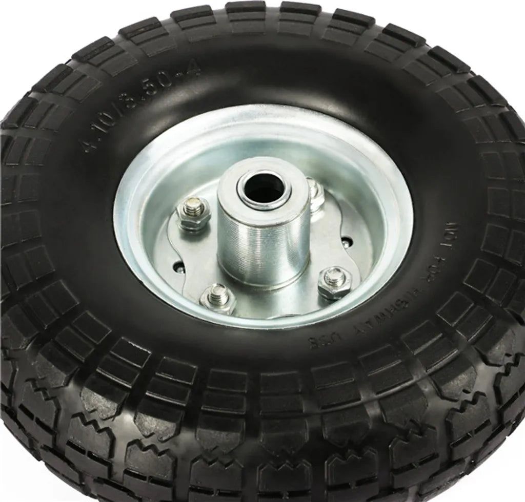 Yaheetech - Lot de 4 roues en PU massif - Ø 255 mm - Roues de rechange anti-crevaison avec jante métallique pour diable et brouette