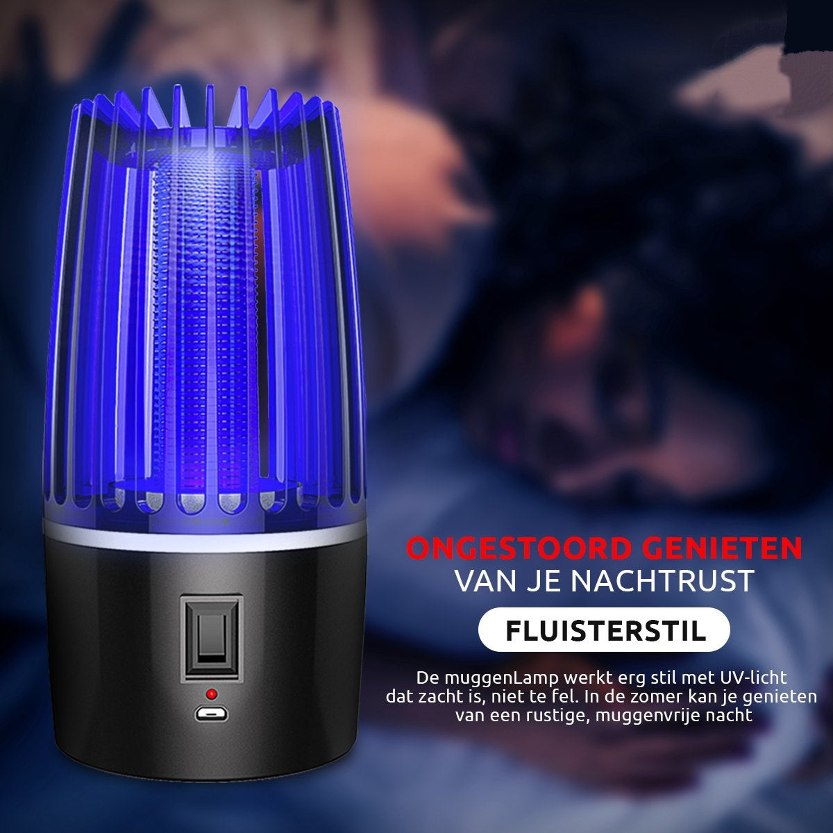 Lampe anti-moustique professionnelle AyeSense 2 en 1 - Sans fil et rechargeable - Batterie intégrée 4000mAh - Attrape-moustiques - Lampe anti-insectes - Lampe anti-moustiques UV