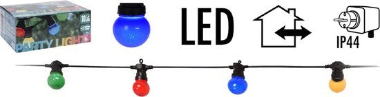 Lumières de fête 10 ampoules LED colorées - 8 fonctions lumineuses