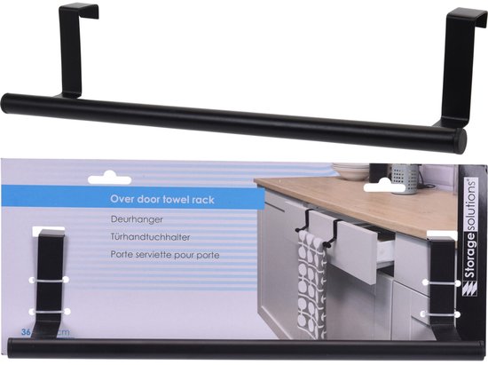 Solutions de rangement - Accroche-porte - Acier inoxydable noir