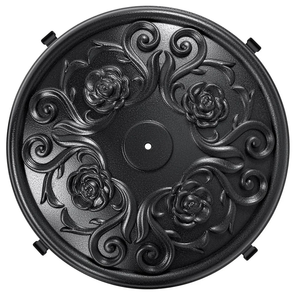 Pied de parasol Yaheetech 25 kg, Ø 50,5 cm - Noir - Pied de parasol mobile avec roulettes et design rétro