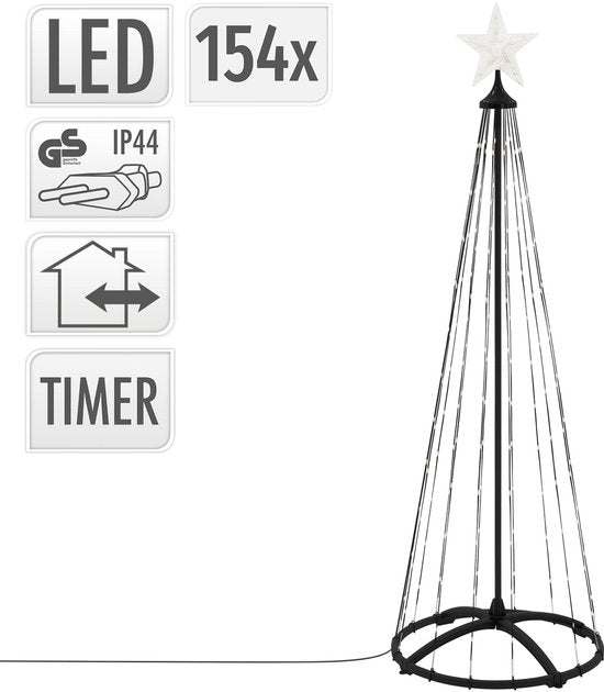 Arbre de Noël extérieur LED 150 cm avec 154 LED blanc chaud