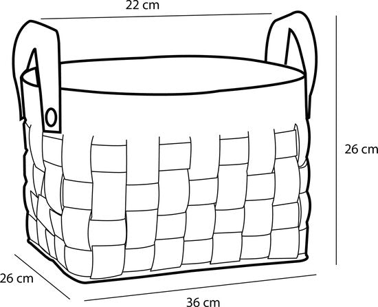 Panier de rangement pour décorations Mica - Lot de 3 - L40 x L30 x H30 cm - liège/feutre - noir