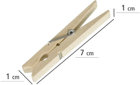 Pinces à linge Wenko 7 cm, bois naturel, 50 pièces