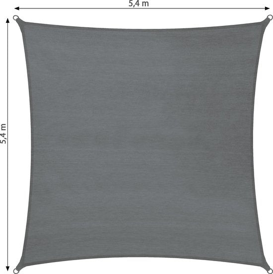 tectake - Auvent carré en polyéthylène - gris 540 x 540 cm - 403894