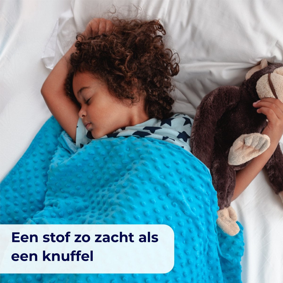 Kalm 4-season Verzwaringsdeken Hoes Kinderen - Duvet Cover Kids 100x150 cm - Fleece Deken Kinderen en Baby - Blauw