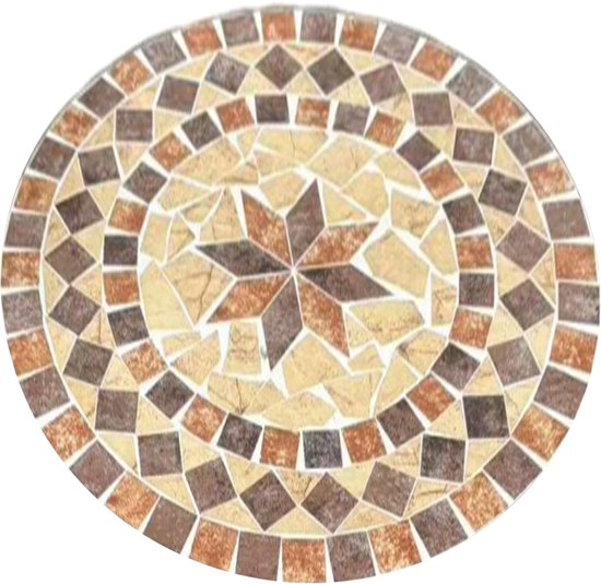 Table de bistrot AXI Amélie - Earth Brown – Table de jardin en métal – Ronde – 60 x 60 x 75 cm - Effet mosaïque – Incrustée de carreaux en céramique – Pour le jardin, la terrasse et le balcon
