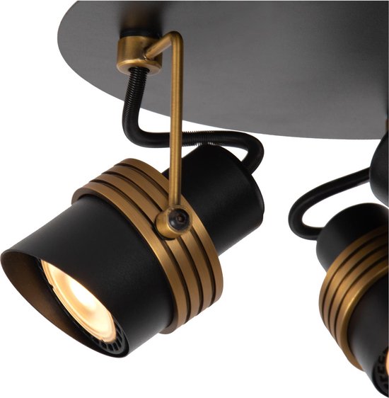 Lucide TUNDRAN - Spot de plafond (lampe de plafond) - Ø 21 cm - 3xGU10 - Noir