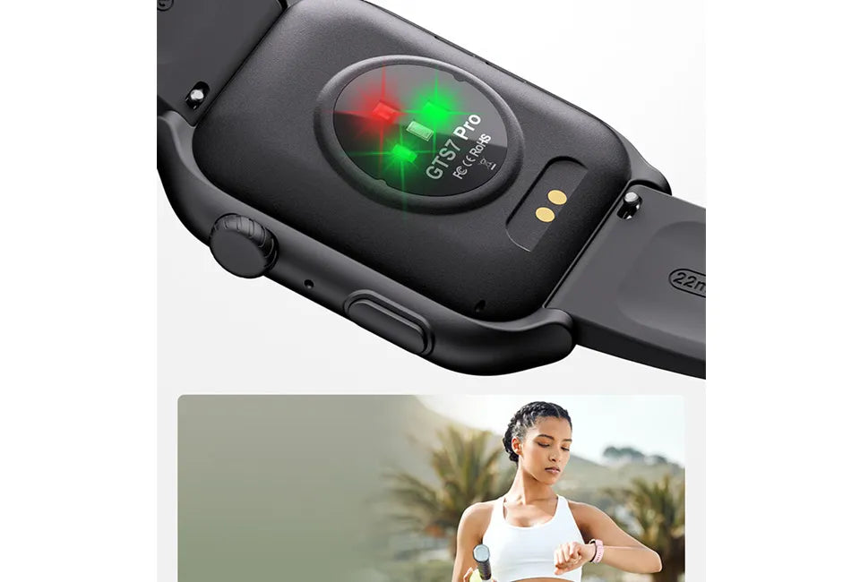 Montre connectée Vlectro 2.0 - Rectangulaire - Écran HD de 2 pouces - Appels via Bluetooth - Noire