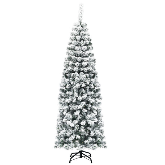 coast 180 cm Arbre de Noël Pencil - Vert/Blanc - Sapin de Noël artificiel en pin enneigé avec support en métal