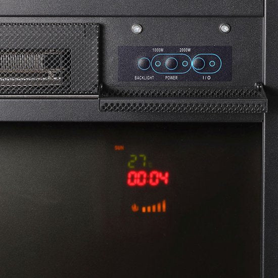 Chauffage électrique - Forme d'angle - 2000 watts - Blanc - Effet de feu