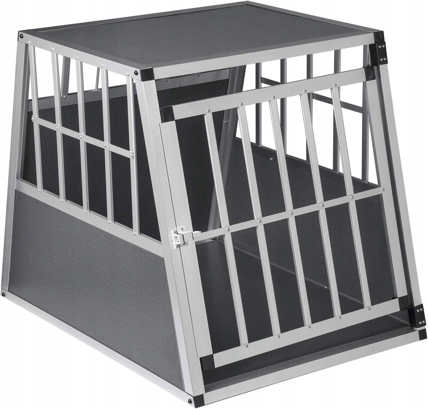 Cage de transport pour chien Eugad en aluminium XL - Argent - 85 x 65 x 71 cm