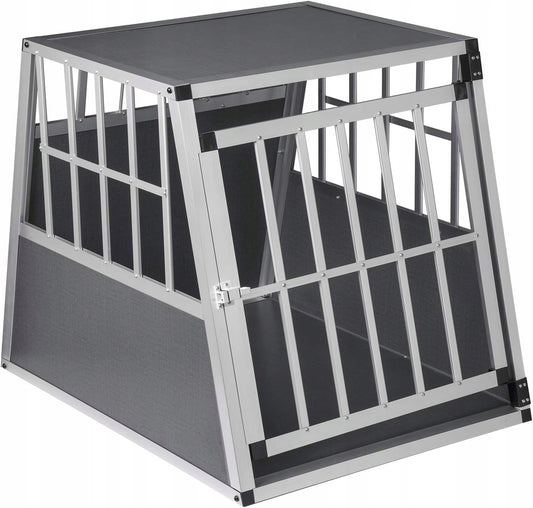 Cage de transport pour chien Eugad en aluminium XL - Argent - 85 x 65 x 71 cm