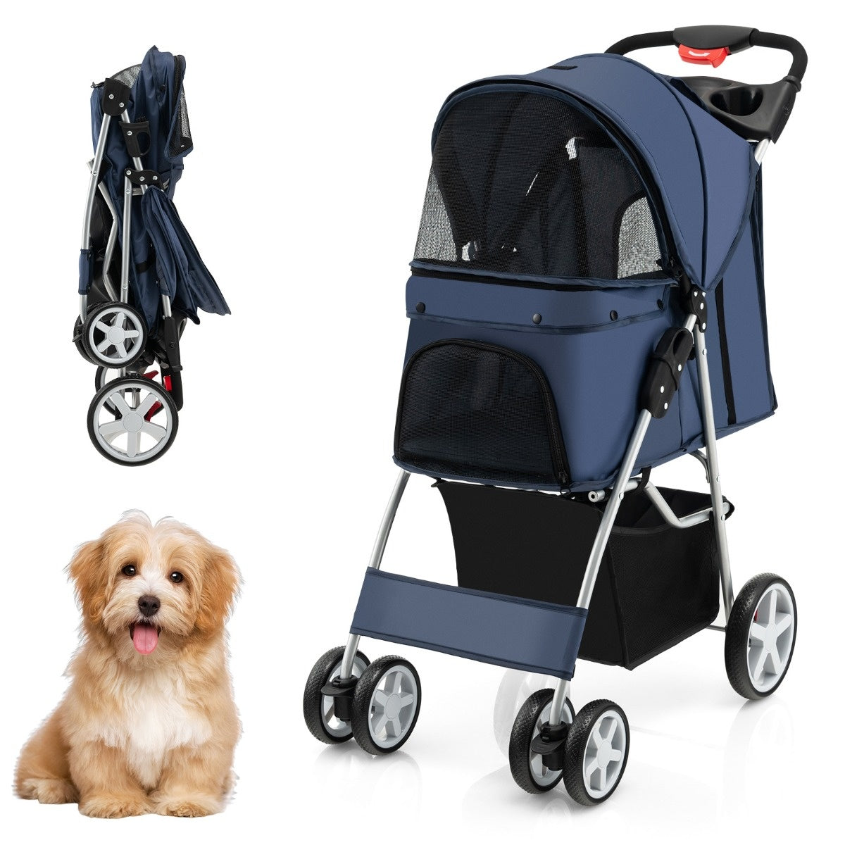 Coast Voiture pour chiens jusqu'à 15 kg 81 x 45 x 101 cm bleu foncé