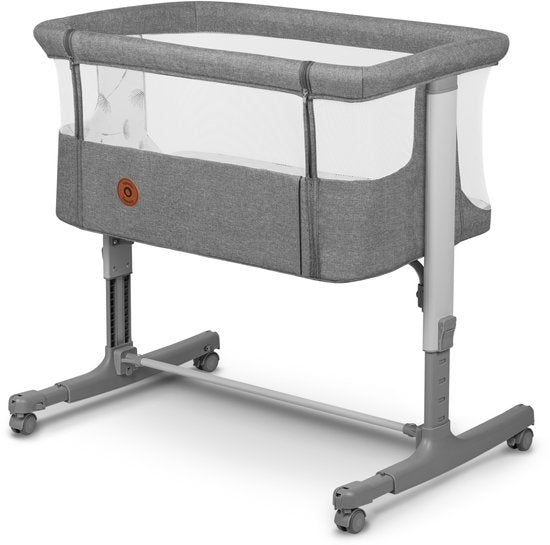 Lionelo Aurora 3-en-1 Co-sleeper - Lit bébé jusqu'à 9 kg - Lit évolutif - 4 roulettes avec frein - Lit de camping – Hauteur réglable – Tissu respirant – Matelas et sac de transport inclus – Revêtement amovible