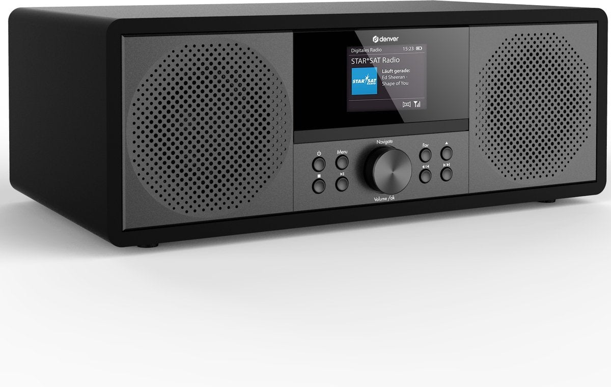 Denver - Radio Internet et DAB+ - MIR-270 - Ecran couleur 2,4 pouces - 200W Bluetooth & lecteur CD - USB & AUX - Plastique & Métal - Noir