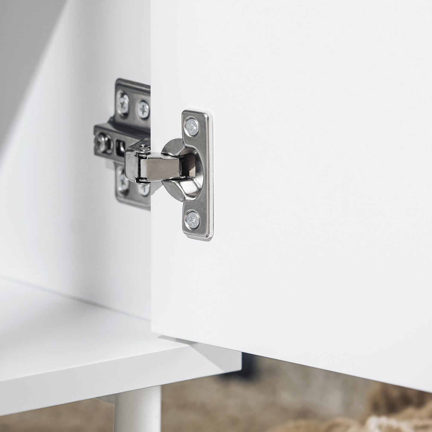 SoBuy Sideboard FBT124-W - Avec porte et compartiment ouvert - 40 x 35 x 57 cm - Blanc