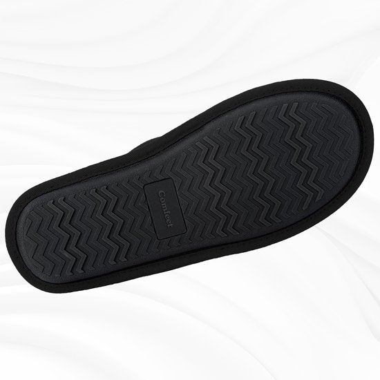 Chaussons Hommes - Chaussons - Taille 40/41 - Noir - Velours côtelé - Antidérapant - Comfeet