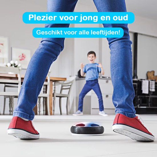 Tech Essentials® Mini Airhockey Game Football Edition - Hover Ball - Jeux pour enfants - Jouets de vacances - Jeux de voyage - Football de table - Tous âges - Intérieur - Palet - Table de jeu - Rouge et bleu