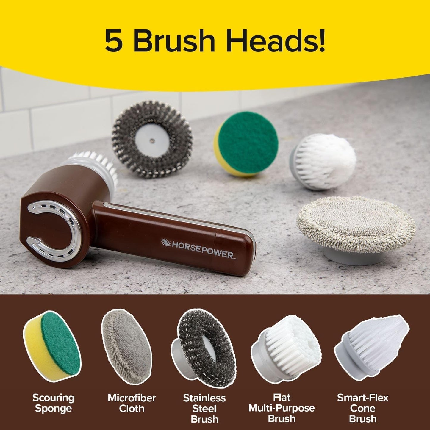 Kit de rechange Horsepower Spin Scrubber, 5 pièces - Éponges, brosses et tampons abrasifs
