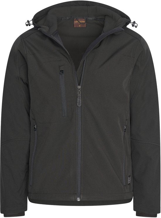 Cappuccino Italia - Veste Outdoor Hommes Veste Softshell à Capuche - Noir - Taille S