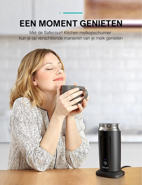 Safecourt Kitchen Milk Frother - Mousseur à lait électrique - Noir - 4 en 1 - Facile à utiliser - 500W - sans BPA