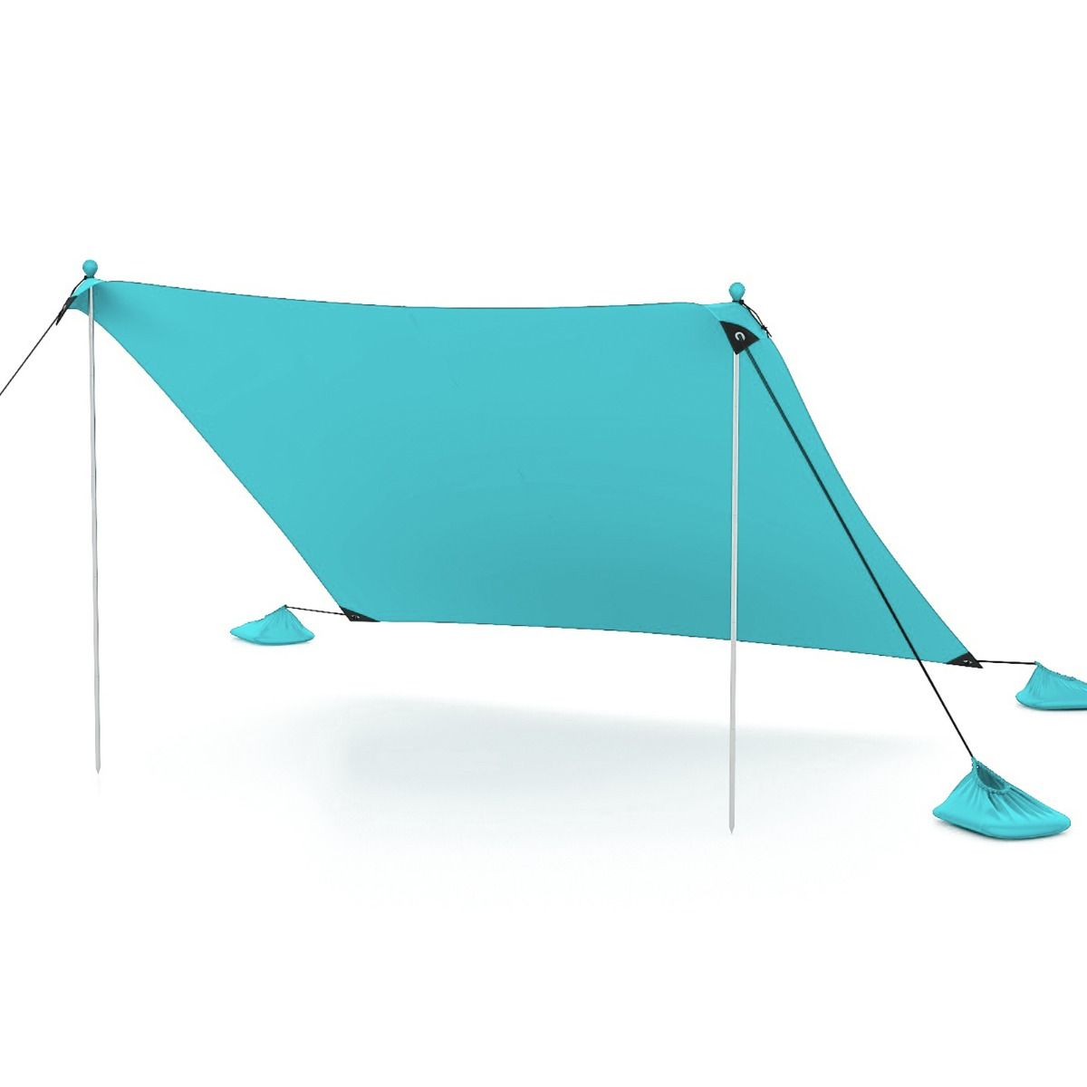 Coast Portable Beach Tent 3 x 3 m Turquoise - Tente légère et protectrice contre les UV pour la plage, le camping et le jardin