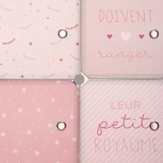 Meuble de rangement Atmosphera rose à 6 compartiments