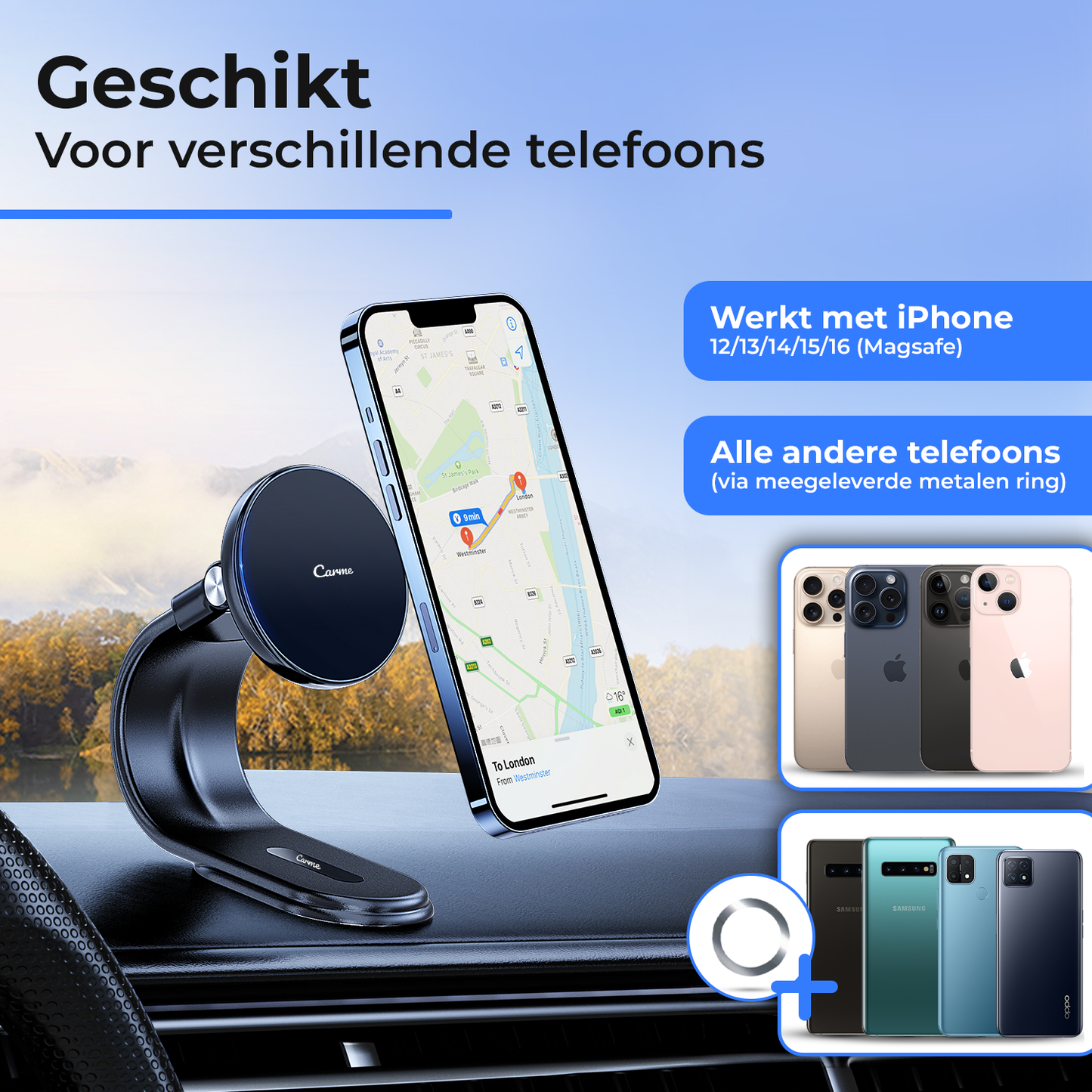 Support pour téléphone Carme MagSafe - Noir