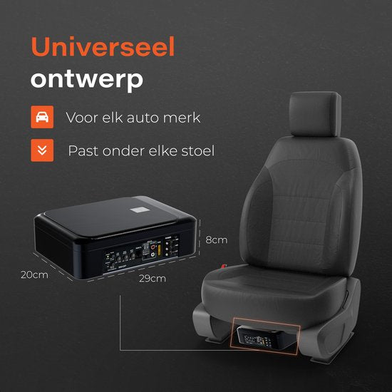 Skoov SlimBass Car Subwoofer Avec Amplificateur Intégré - 200W - Télécommande - Haut-parleurs - Sous-siège - Actif - Woofer