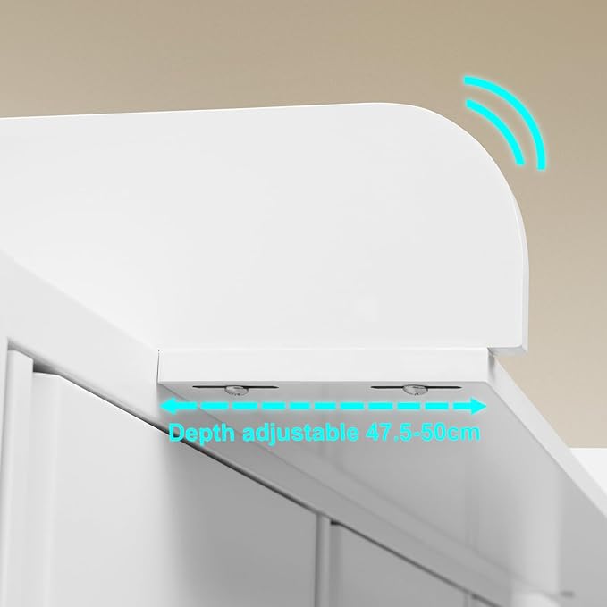 WOLTU WT007 table à langer pour commode - MDF blanc - profondeur réglable de 46,5 à 50 cm