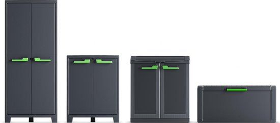 Keter Moby armoire haute - 4 étagères - 80x44x182 cm - Anthracite
