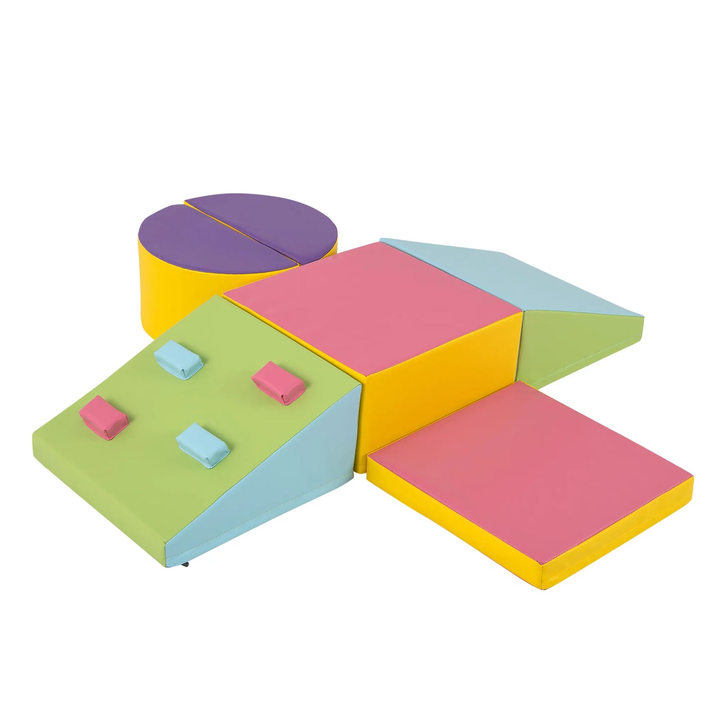 Ensemble de jeu d'escalade Coast en mousse – Doté de fermetures velcro et de coutures soignées, avec des blocs d'escalade faciles à saisir – Pour les salles de jeux et les crèches – Cuir coloré et mousse EPE