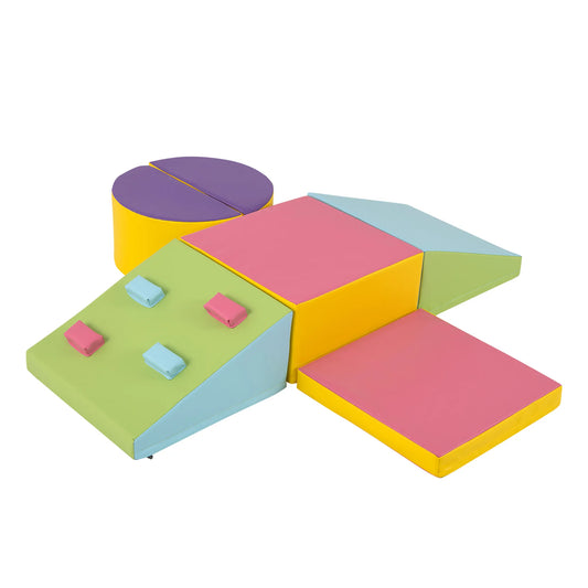 Ensemble de jeu d'escalade Coast en mousse – Doté de fermetures velcro et de coutures soignées, avec des blocs d'escalade faciles à saisir – Pour les salles de jeux et les crèches – Cuir coloré et mousse EPE