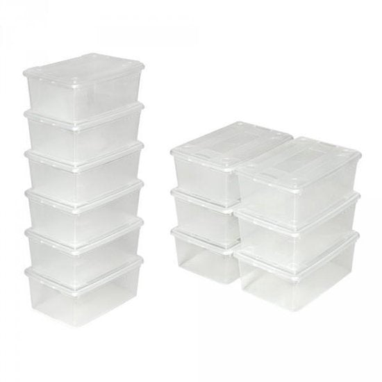 Tectake - set de 6 boîtes de rangement transparentes - 33 x 23 x 12 cm - 401685