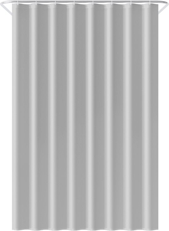 Loti Living Rideau de douche anti-moisissure - Gris - Anneaux inclus - Imperméable - Polyester - Rideau de douche 120x200 cm