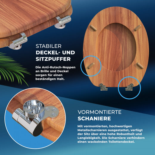 Wc bril - Deksel Sluitingsmechanisme Toiletzitting - MDF Hout