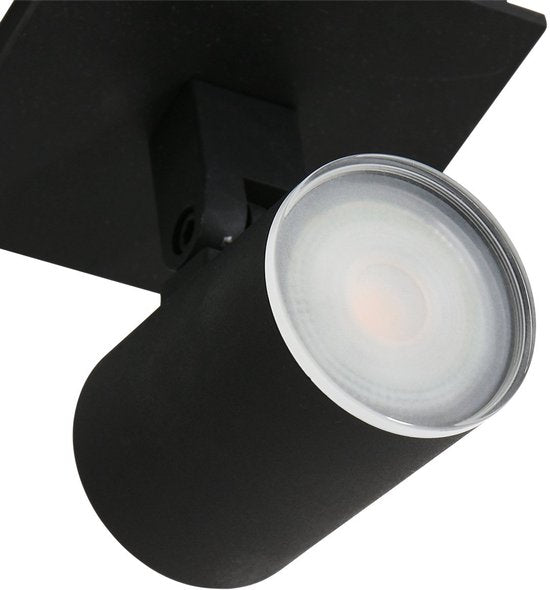 Spot de plafond Steinhauer Points Noirs 3059ZW Noir - Orientable et inclinable, en métal et plastique, ampoule incluse, adapté à un usage intérieur