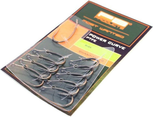 PB Products - Power Curve Hook PTFE - Hameçons pour carpes 10 pièces - Taille 2