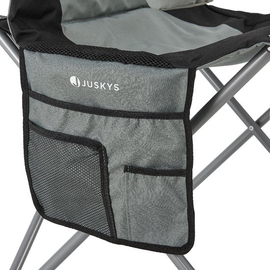 Chaise de camping / Chaise pliante Lido - Gris - Sac de rangement inclus