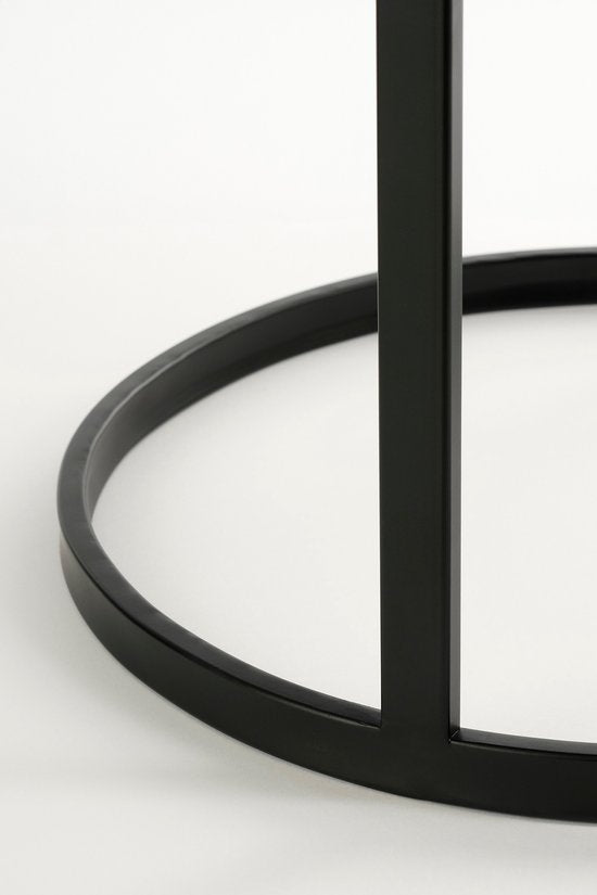 Mica Decorations Table d'appoint Noah - H58 x Ø45 cm - Métal - Noir