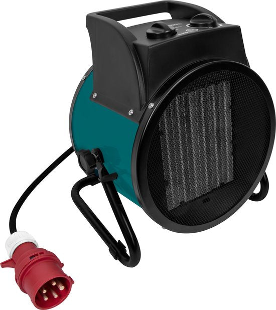 VONROC Chauffage électrique - chauffage soufflant - chauffage d'atelier - puissance 400V - 3300W/5000W - céramique - thermostat - pour pièces jusqu'à 48m2