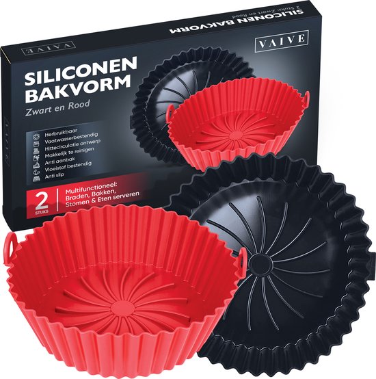 VAIVE Plateau en silicone pour Airfryer ⌀ 20 - Alternative au papier sulfurisé - Accessoires - Plateau à pâtisserie - XXL
