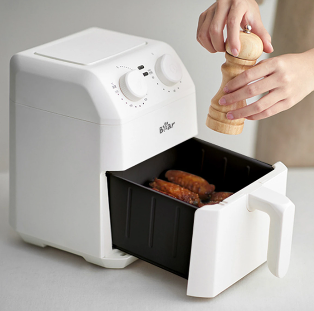 Bear QZG-K12T1 Friteuse à air chaud compacte 3 L - Blanche - 20,5 x 26,5 x 28,5 cm