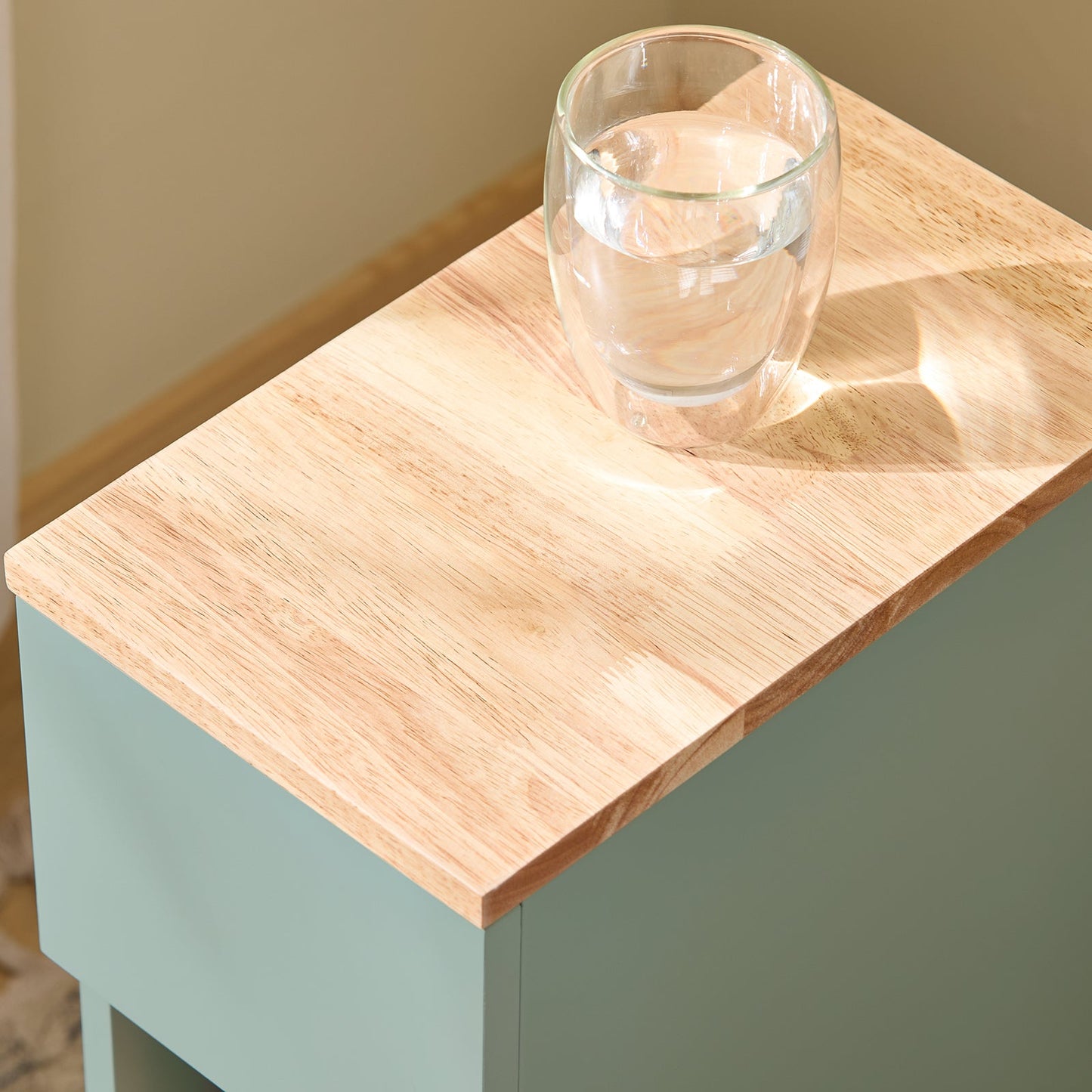 SoBuy FBT111-GR Table de chevet Vert 20x35x60 cm - Table d'appoint compacte avec tiroir