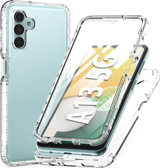 Étui 2-en-1 Podec avec protection d'écran, compatible avec le Samsung Galaxy A13 5G, étui transparent pour téléphone - Étui antichoc
